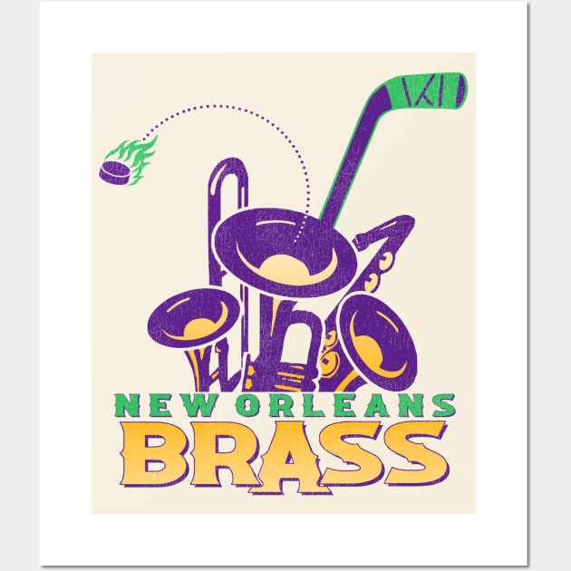 Defunct New Orleans Brass Hockey Team Wall Art by Defunctland